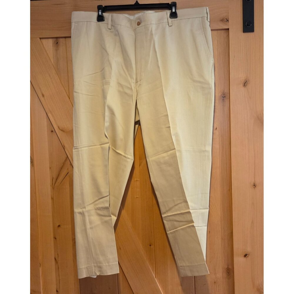 New! Men 42x28 Tan Slim Fit Khakis 100% Cotton The Holmes Store All American USA